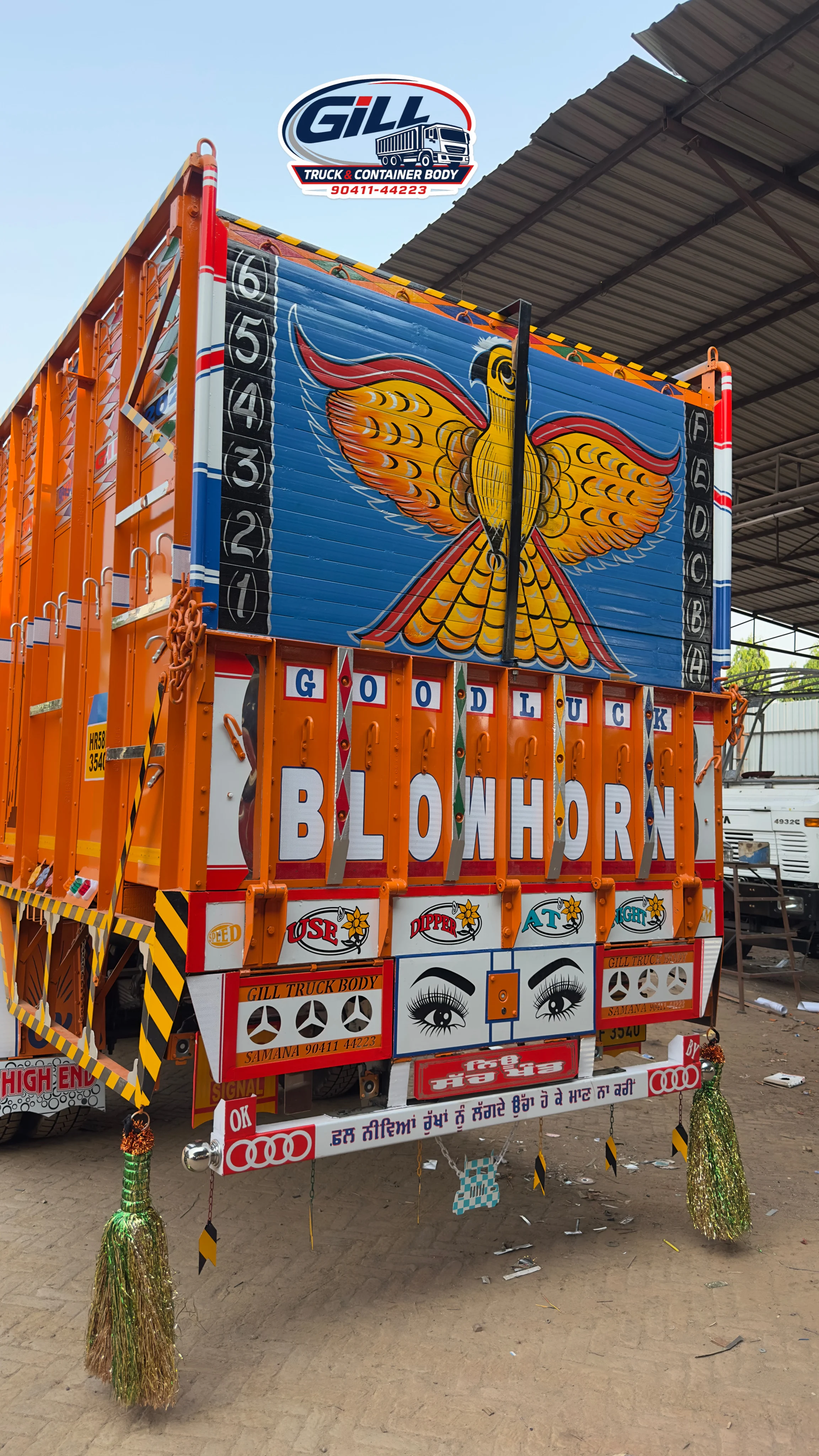 Decorated truck rear