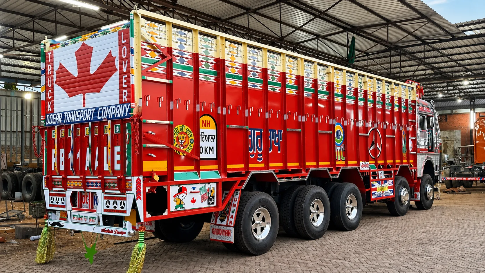 Decorated transport truck body
